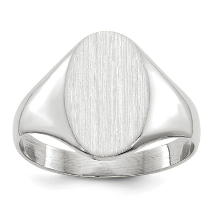 14K Weißgold Siegelring, 11,5x8,0mm, offene Fassung