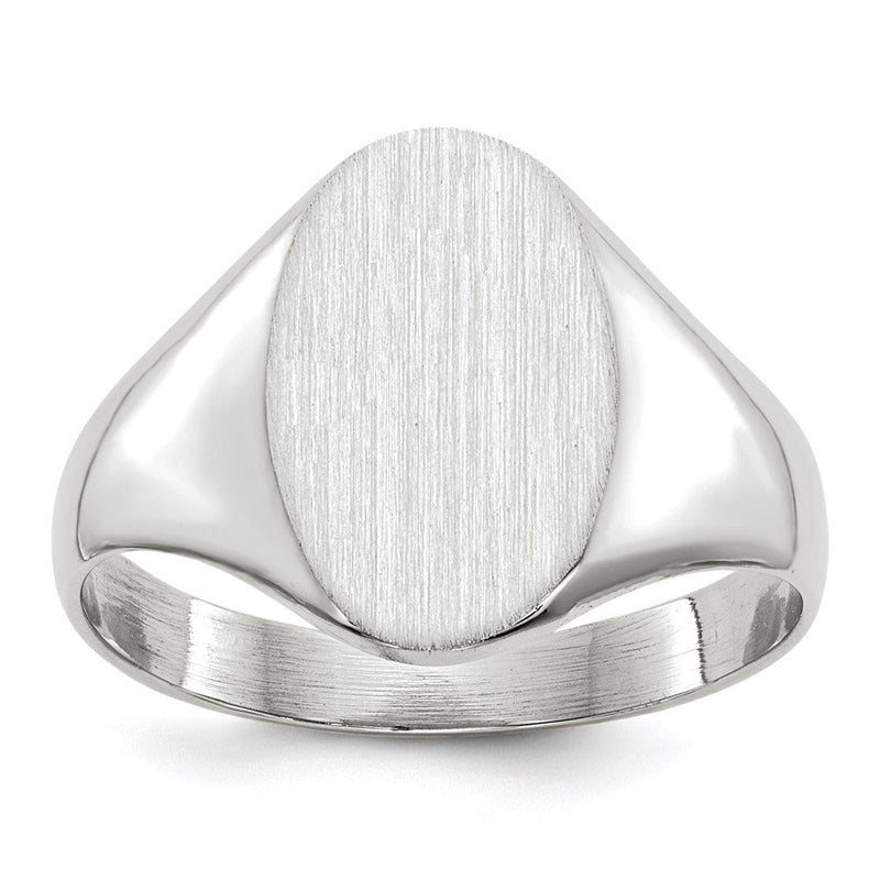 14K Weißgold Siegelring, 11,5x8,0mm, offene Fassung