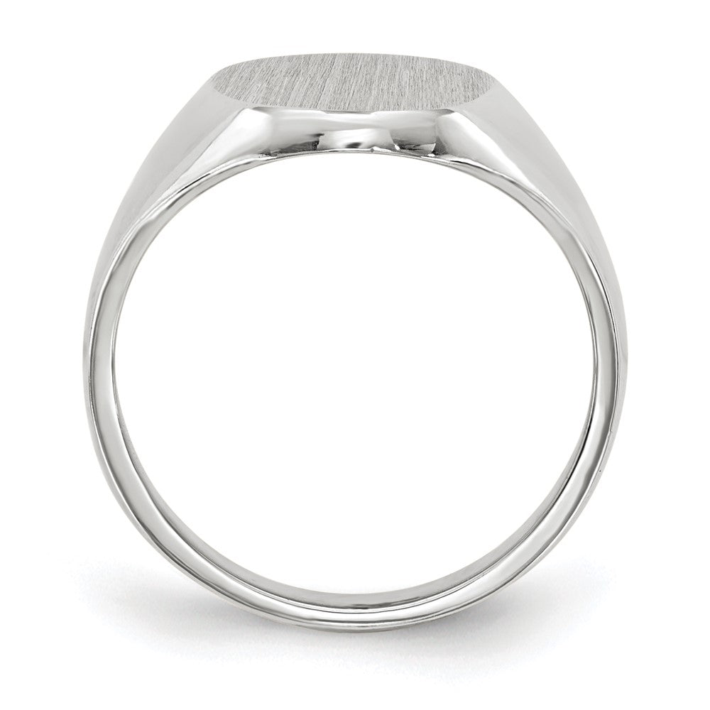14K Weißgold Siegelring mit geschlossener Fassung, 11,5x8,0mm