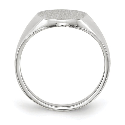 14K Weißgold Siegelring mit geschlossener Fassung, 11,5x8,0mm