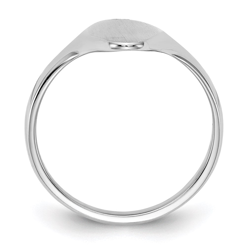 14K Weißgold Siegelring mit offener Rückseite, 16,5 x 7,0 mm