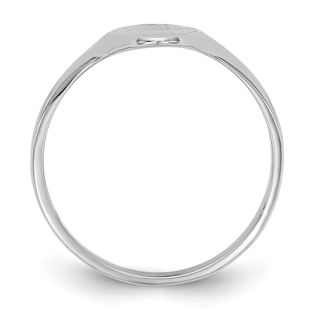 14K Weißgold Siegelring mit geschlossener Fassung, 15,5 x 7,0 mm