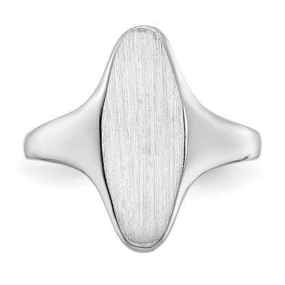 14K Weißgold Siegelring mit geschlossener Fassung, 15,5 x 7,0 mm