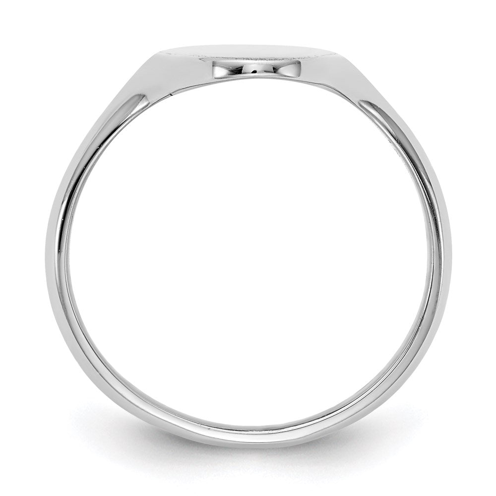 14K Weißgold Siegelring mit geschlossener Rückseite, 19,5 x 9,5 mm