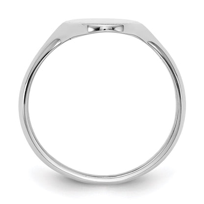 14K Weißgold Siegelring mit geschlossener Rückseite, 19,5 x 9,5 mm