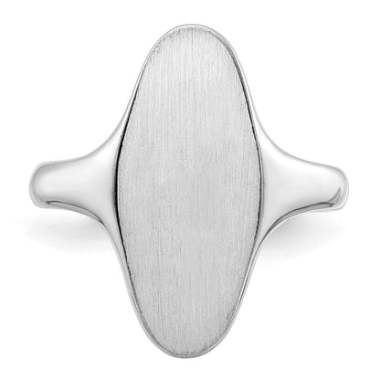 14K Weißgold Siegelring mit geschlossener Rückseite, 19,5 x 9,5 mm