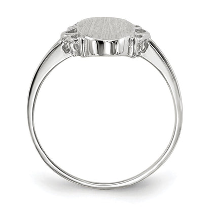 14K Weißgold Siegelring mit offener Rückseite, 14,5 x 7,0 mm