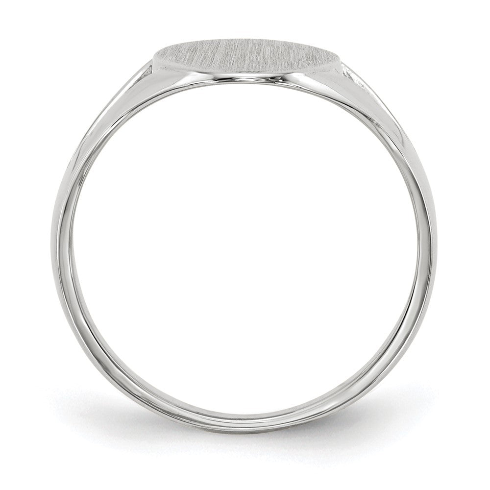 14K Weißgold Siegelring mit geschlossener Rückseite, 17,0x9,0 mm