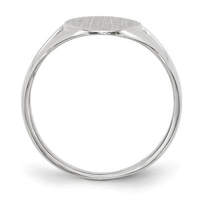 14K Weißgold Siegelring mit geschlossener Rückseite, 17,0x9,0 mm