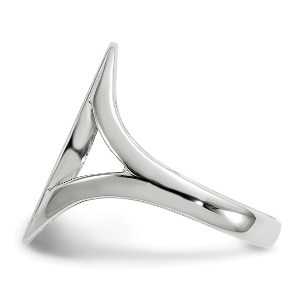 14K Weißgold Siegelring mit geschlossener Rückseite, 17,0x9,0 mm