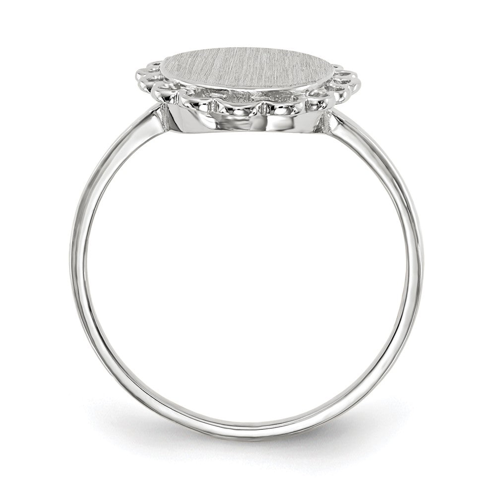 14K Weißgold Siegelring mit offener Rückseite, 11,5x9,0 mm