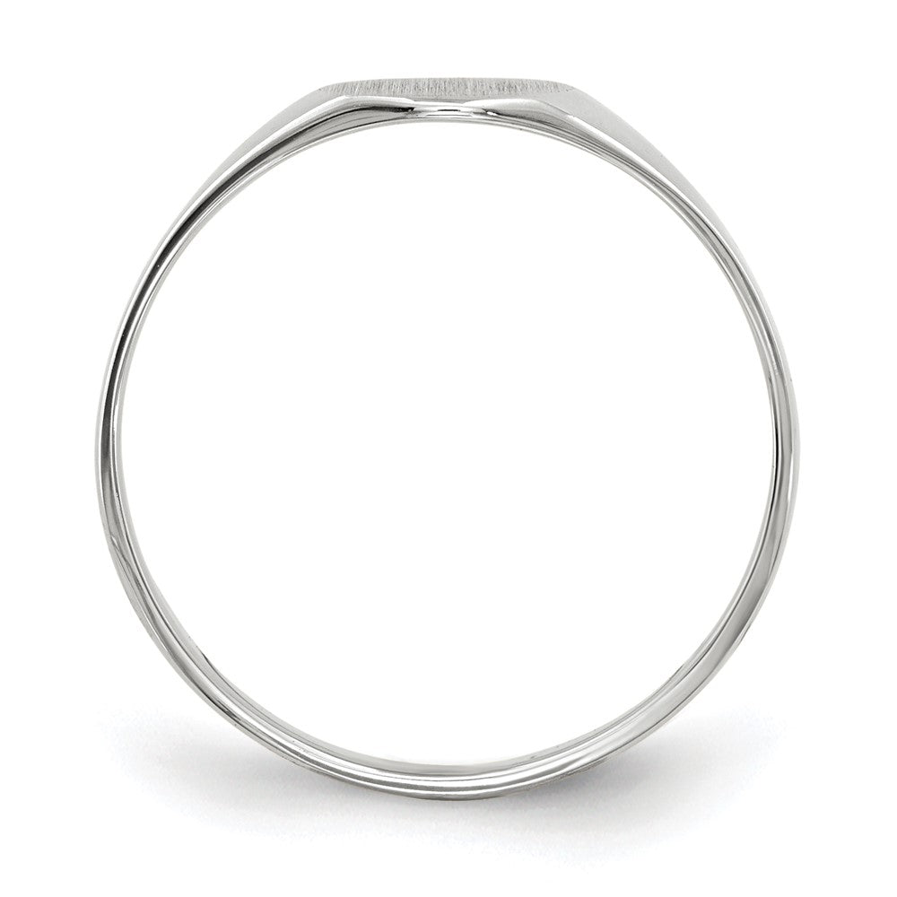 14K Weißgold Siegelring mit geschlossener Fassung, 6,5 x 7,5 mm