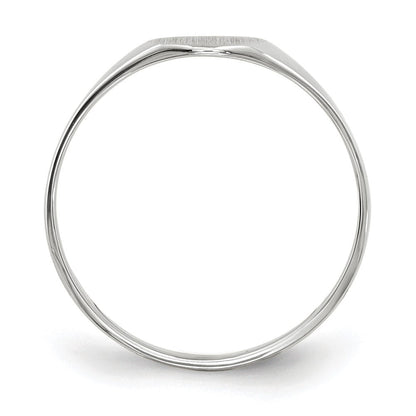 14K Weißgold Siegelring mit geschlossener Fassung, 6,5 x 7,5 mm