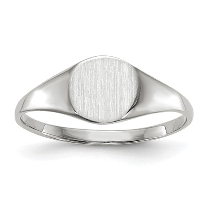 14K Weißgold Siegelring mit geschlossener Fassung, 6,5 x 7,5 mm