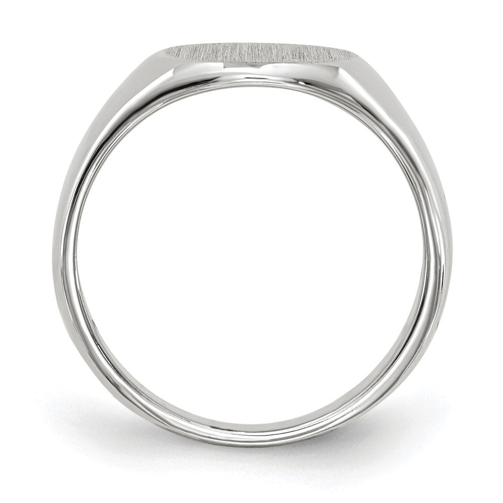 14K Weißgold 8,5 mm x 8,25 mm Siegelring für Kinder mit geschlossener Rückseite