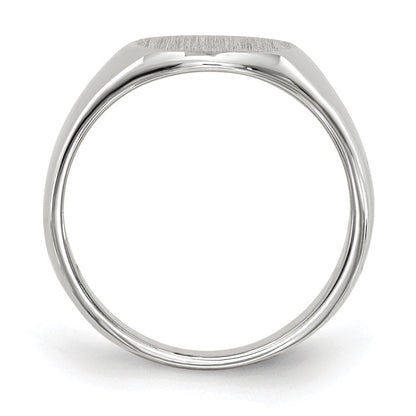 14K Weißgold 8,5 mm x 8,25 mm Siegelring für Kinder mit geschlossener Rückseite