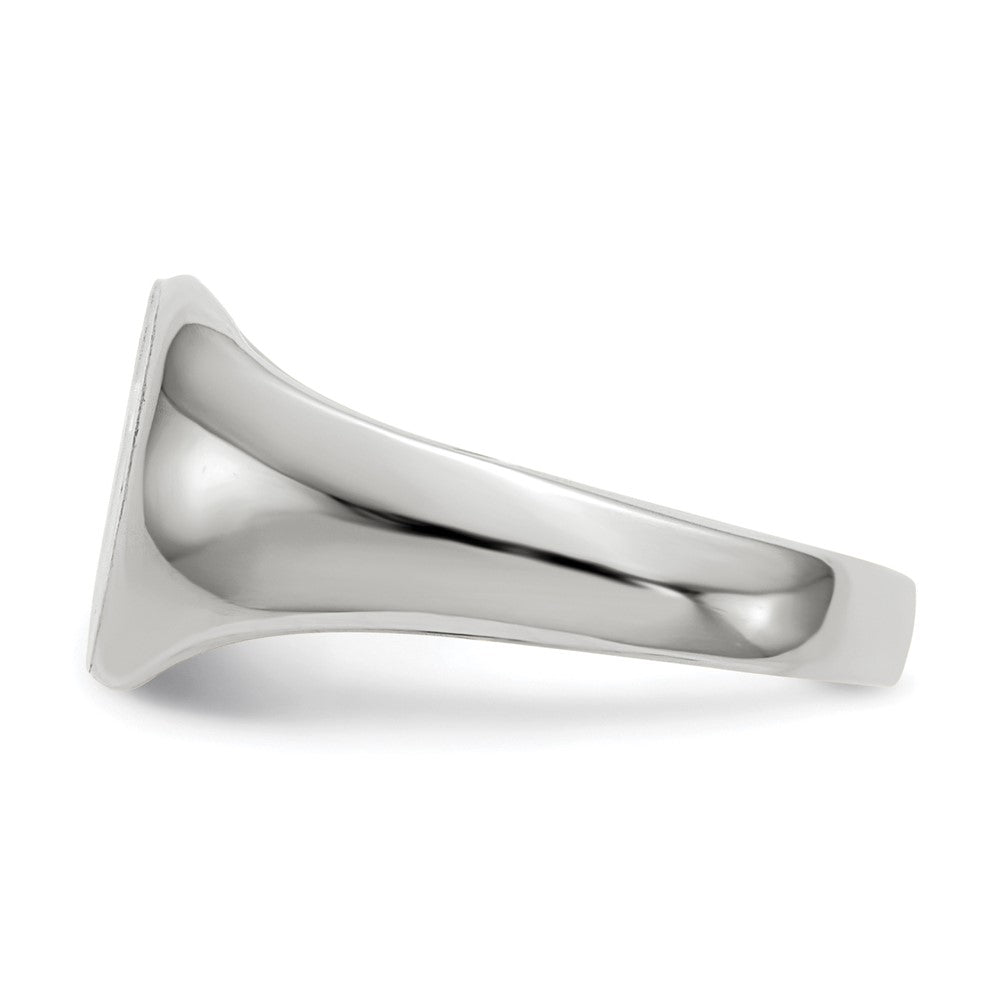 14K Weißgold 8,5 mm x 8,25 mm Siegelring für Kinder mit geschlossener Rückseite