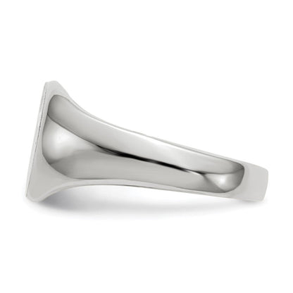 14K Weißgold 8,5 mm x 8,25 mm Siegelring für Kinder mit geschlossener Rückseite