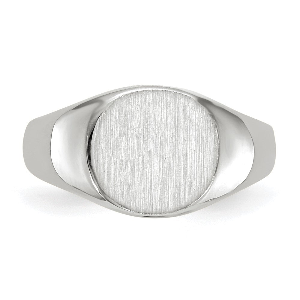 14K Weißgold 8,5 mm x 8,25 mm Siegelring für Kinder mit geschlossener Rückseite
