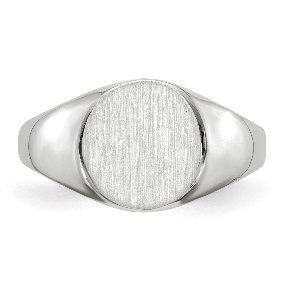 10K Weißgold 9.0x9.5mm Geschlossen Rückseite Siegel Ring