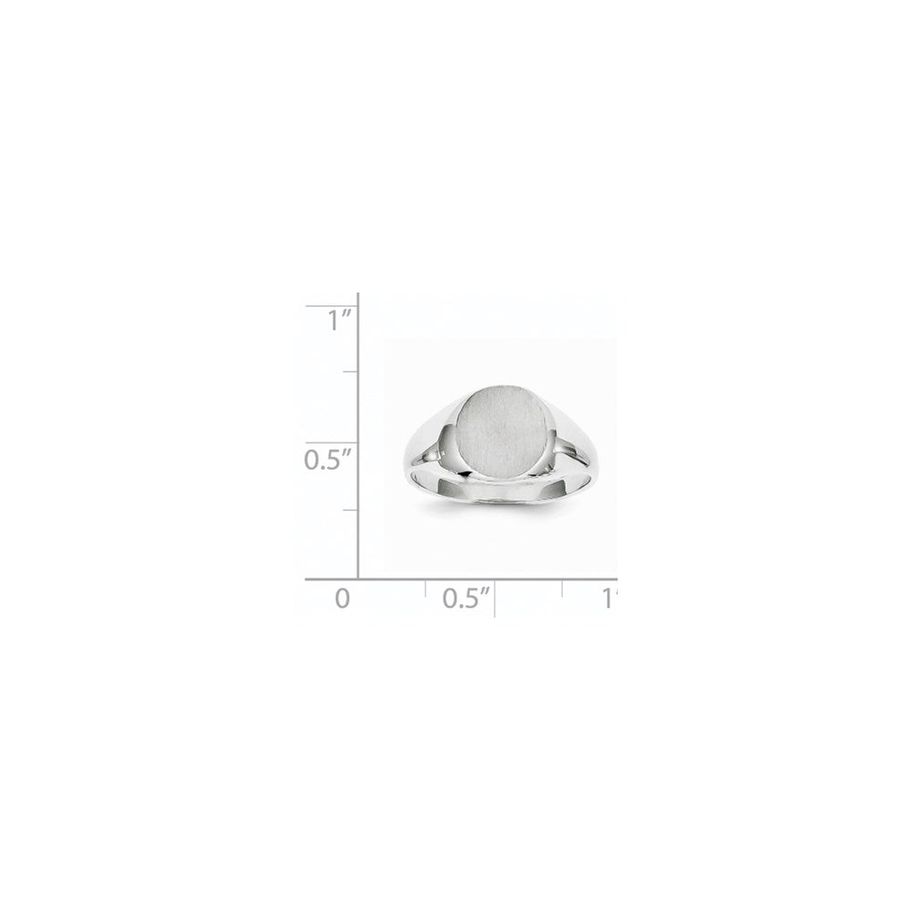 14K Weißgold Siegelring, geschlossen, 9,0x9,0mm