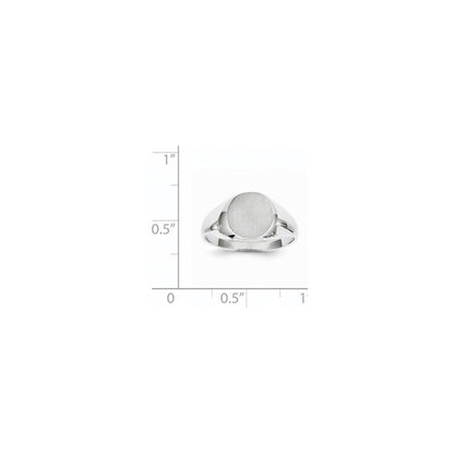 14K Weißgold Siegelring, geschlossen, 9,0x9,0mm