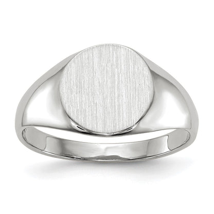 10K Weißgold 9.0x9.5mm Geschlossen Rückseite Siegel Ring