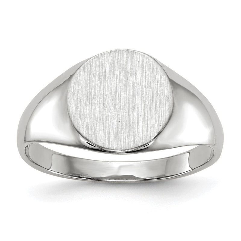 10K Weißgold 9.0x9.5mm Geschlossen Rückseite Siegel Ring