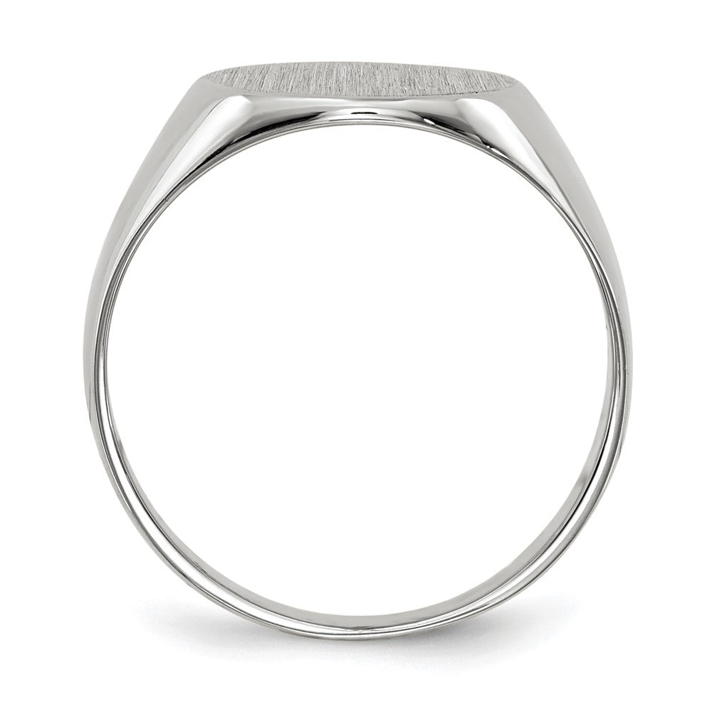 14K Weißgold Siegelring mit geschlossener Rückseite, 10,0x11,0 mm