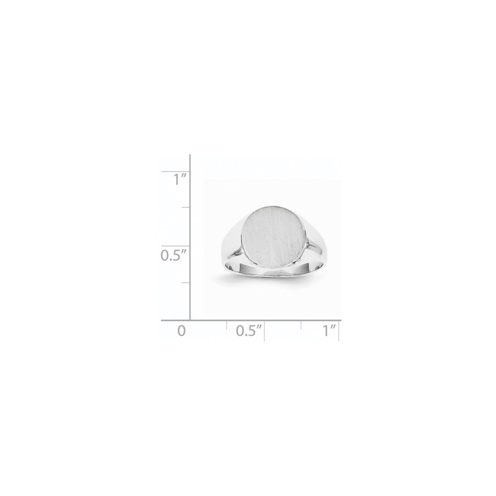 14K Weißgold Siegelring mit geschlossener Rückseite, 10,0x11,0 mm