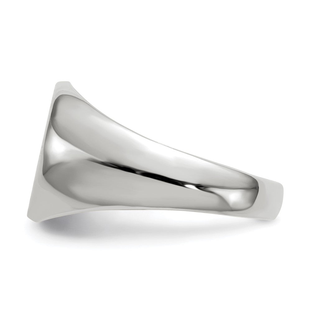 14K Weißgold Herren-Siegelring mit geschlossener Fassung, 12,5x13,5mm