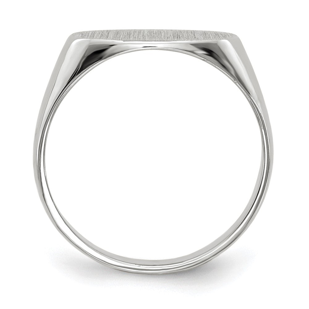 14K Weißgold Siegelring mit geschlossener Rückseite, 6,5x12,0mm