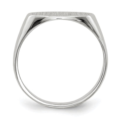 14K Weißgold Siegelring mit geschlossener Rückseite, 6,5x12,0mm