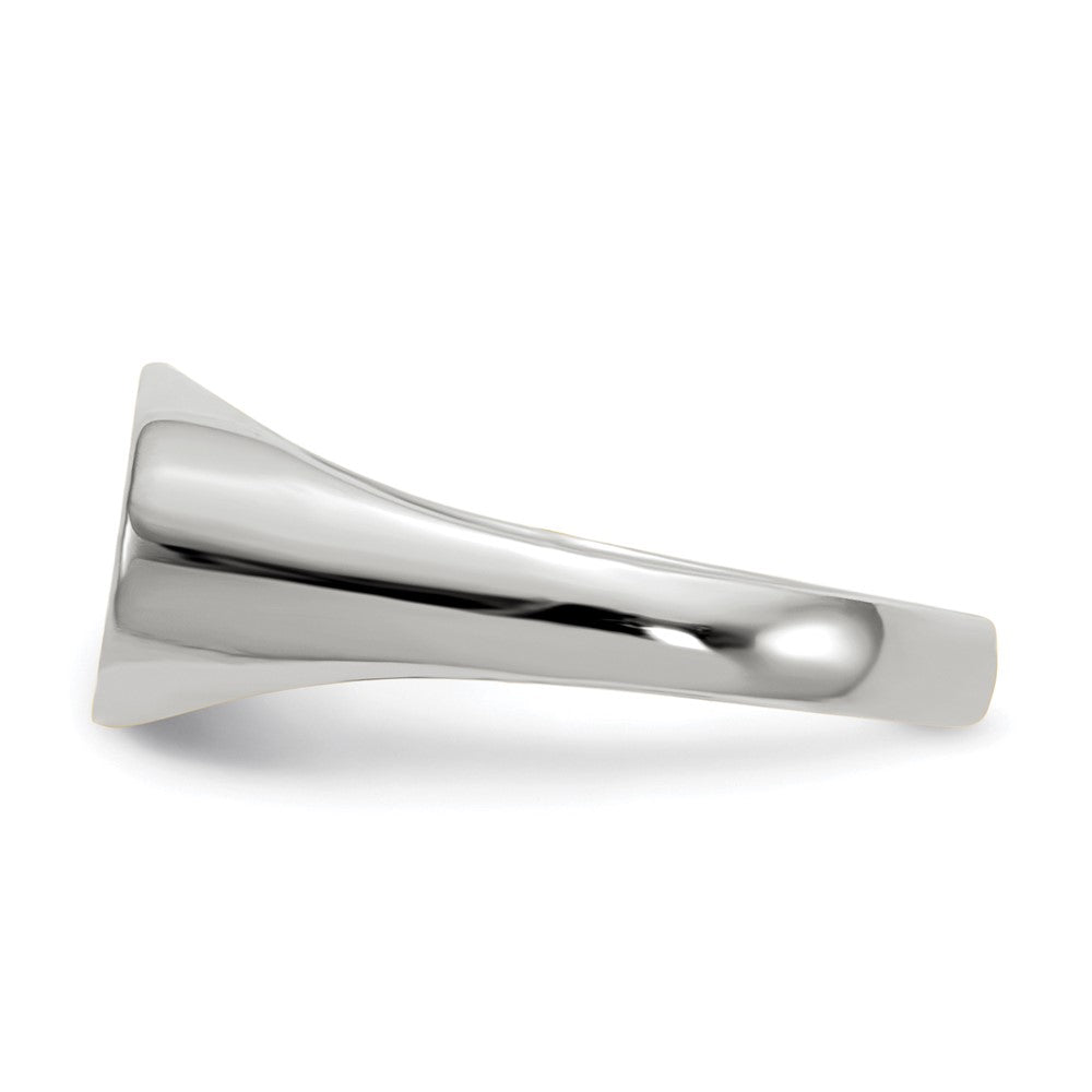14K Weißgold Siegelring mit geschlossener Rückseite, 6,5x12,0mm