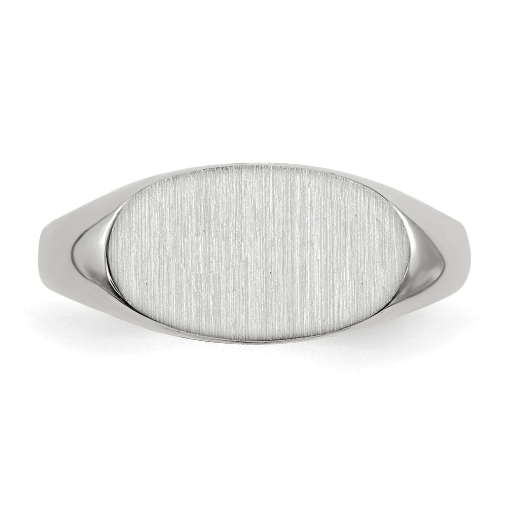 14K Weißgold Siegelring mit geschlossener Rückseite, 6,5x12,0mm