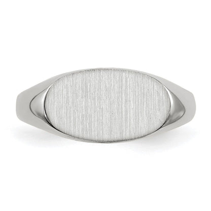 14K Weißgold Siegelring mit geschlossener Rückseite, 6,5x12,0mm