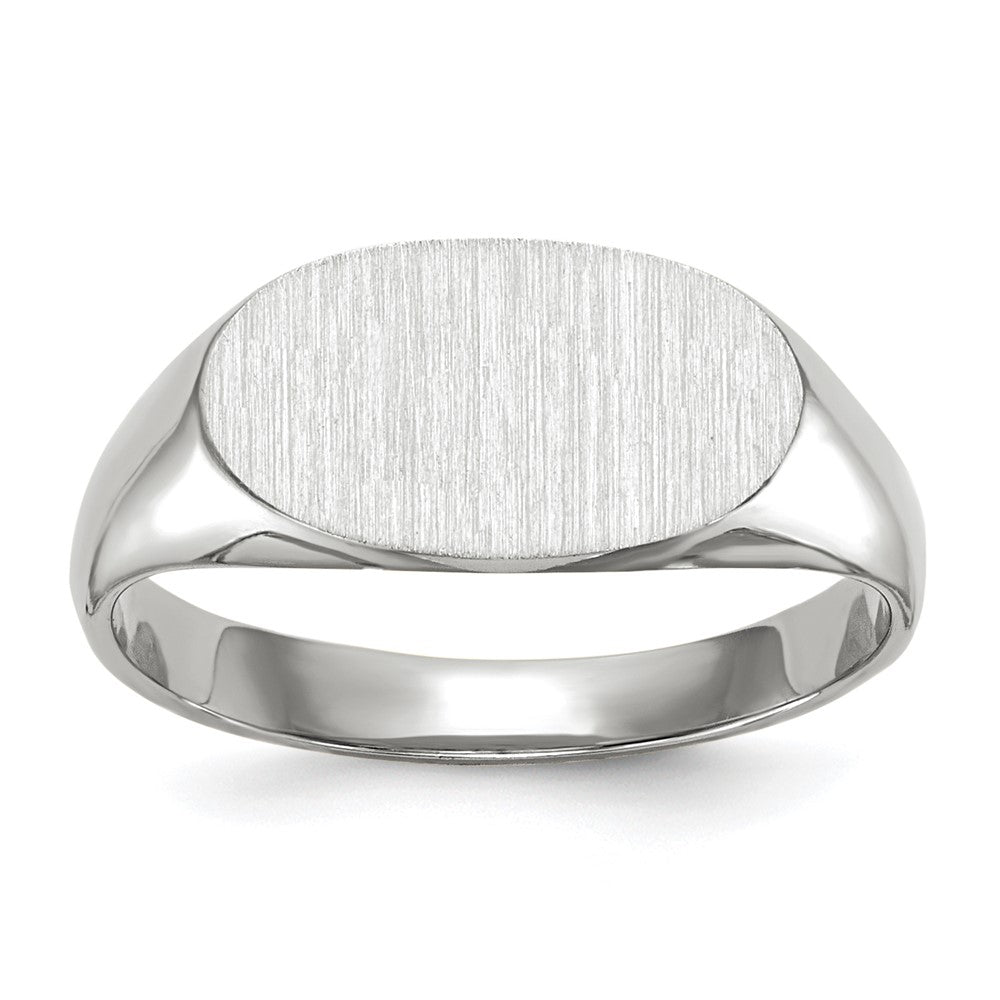 14K Weißgold Siegelring mit geschlossener Rückseite, 6,5x12,0mm