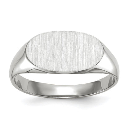 14K Weißgold Siegelring mit geschlossener Rückseite, 6,5x12,0mm