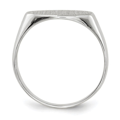 14K Weißgold Siegelring, geschlossen, 7,5x13,5 mm