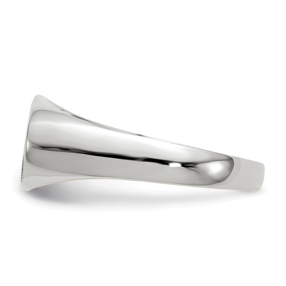14K Weißgold Siegelring, geschlossen, 7,5x13,5 mm