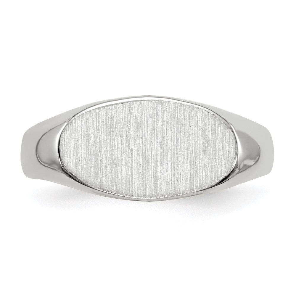 14K Weißgold Siegelring, geschlossen, 7,5x13,5 mm