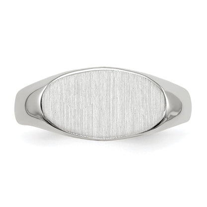 14K Weißgold Siegelring, geschlossen, 7,5x13,5 mm