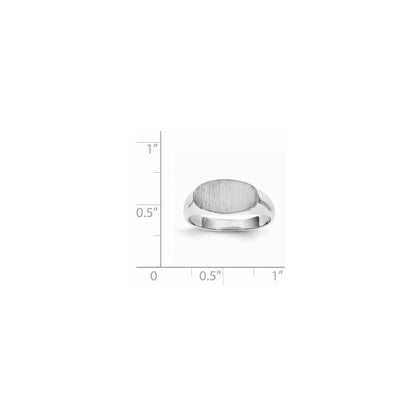 14K Weißgold Siegelring, geschlossen, 7,5x13,5 mm