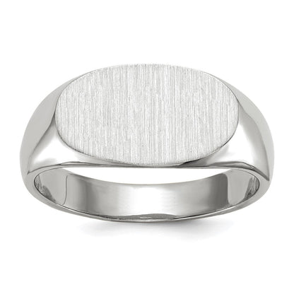 14K Weißgold Siegelring, geschlossen, 7,5x13,5 mm