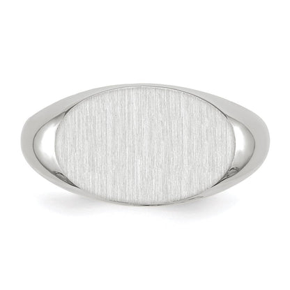 14K Weißgold Herren-Siegelring mit geschlossener Fassung, 11,0 x 16,5 mm