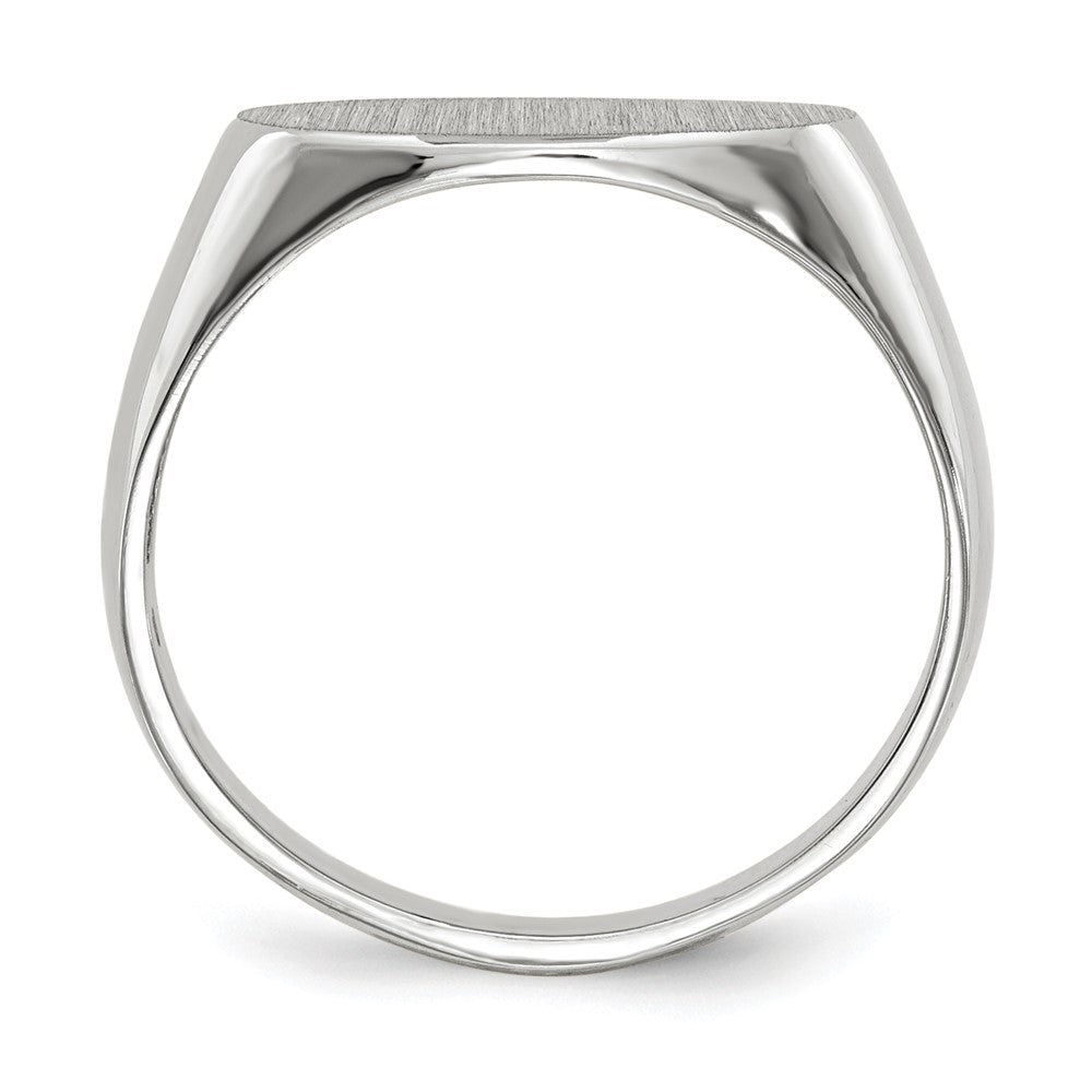 14K Weißgold Siegelring mit offener Rückseite, 7,5x13,5mm