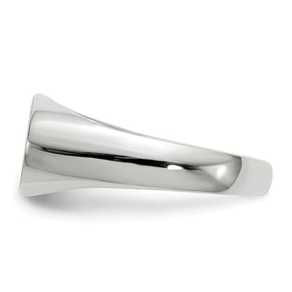 14K Weißgold Siegelring mit offener Rückseite, 7,5x13,5mm