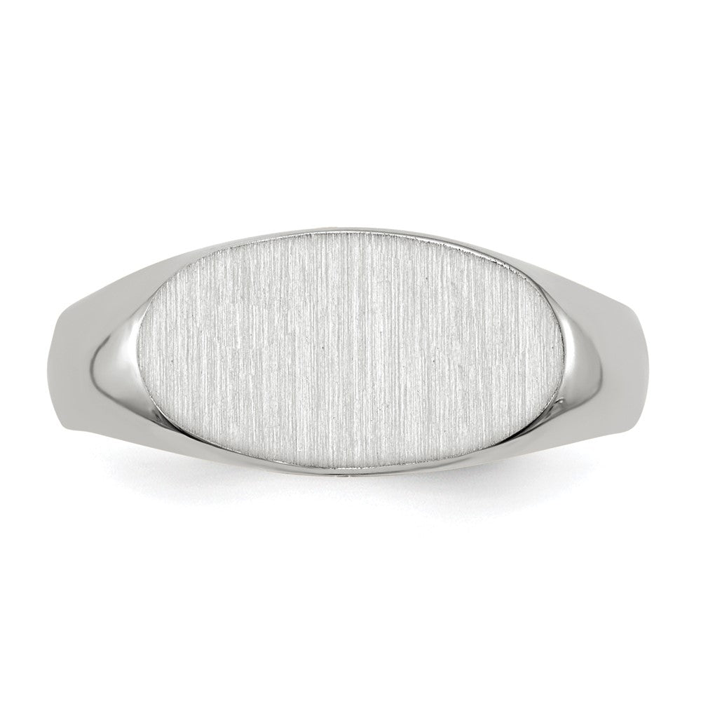 14K Weißgold Siegelring mit offener Rückseite, 7,5x13,5mm