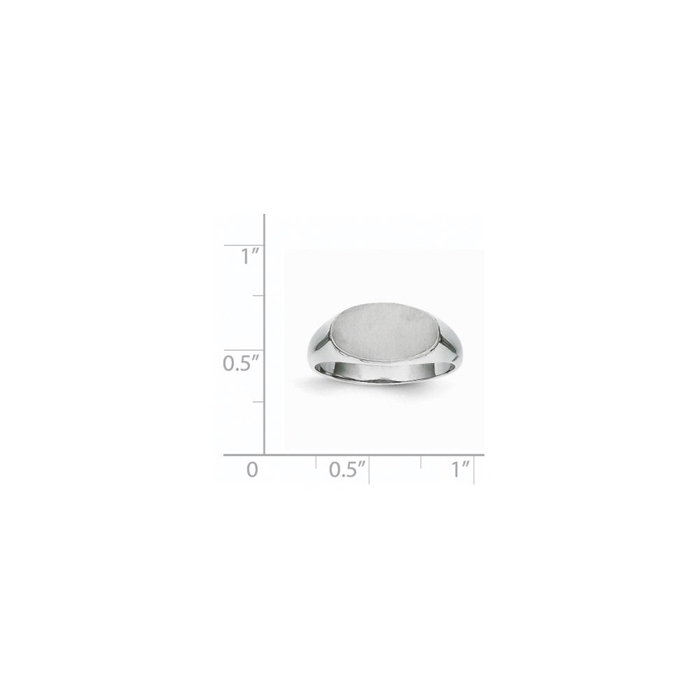 14K Weißgold Siegelring mit offener Rückseite, 7,5x13,5mm