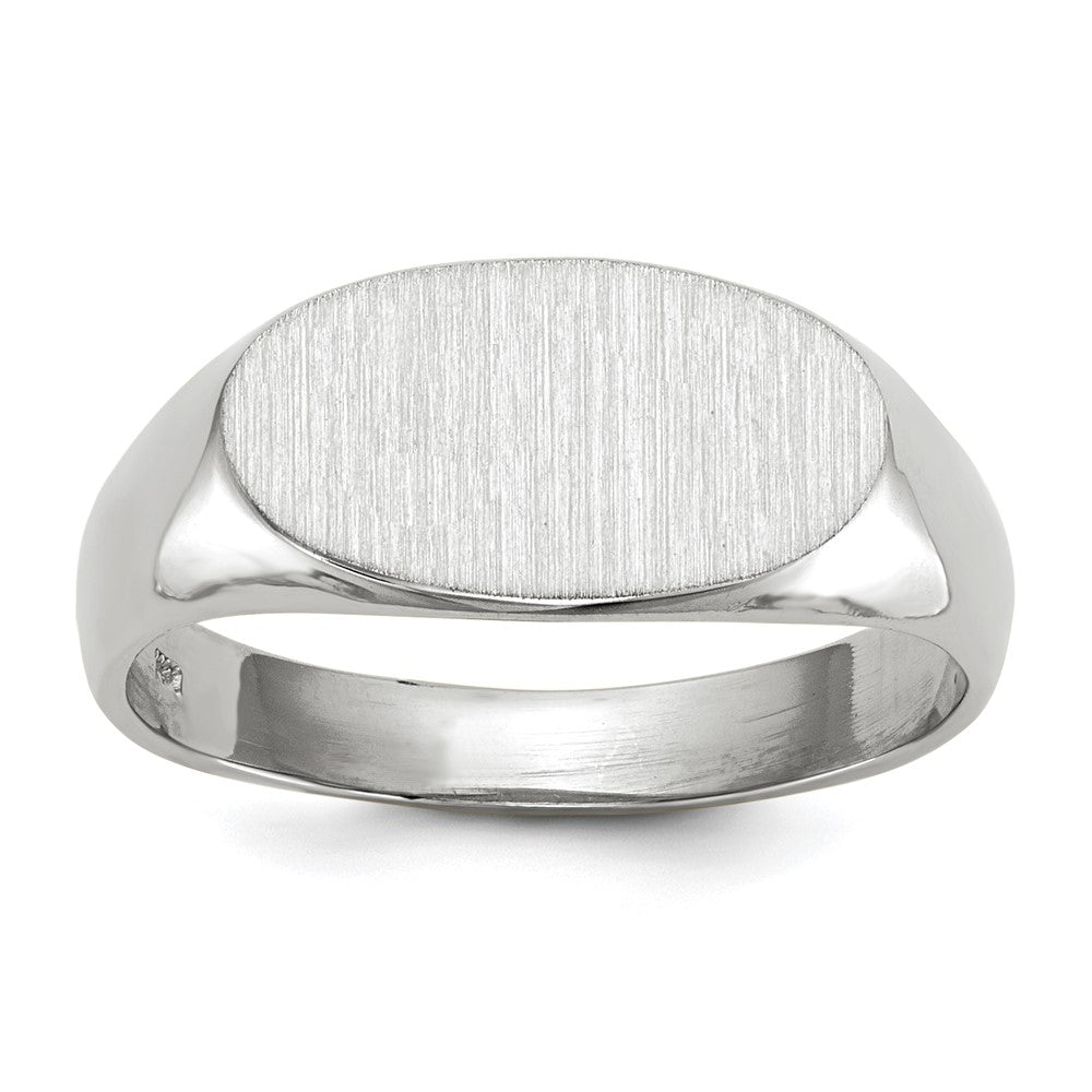 14K Weißgold Siegelring mit offener Rückseite, 7,5x13,5mm
